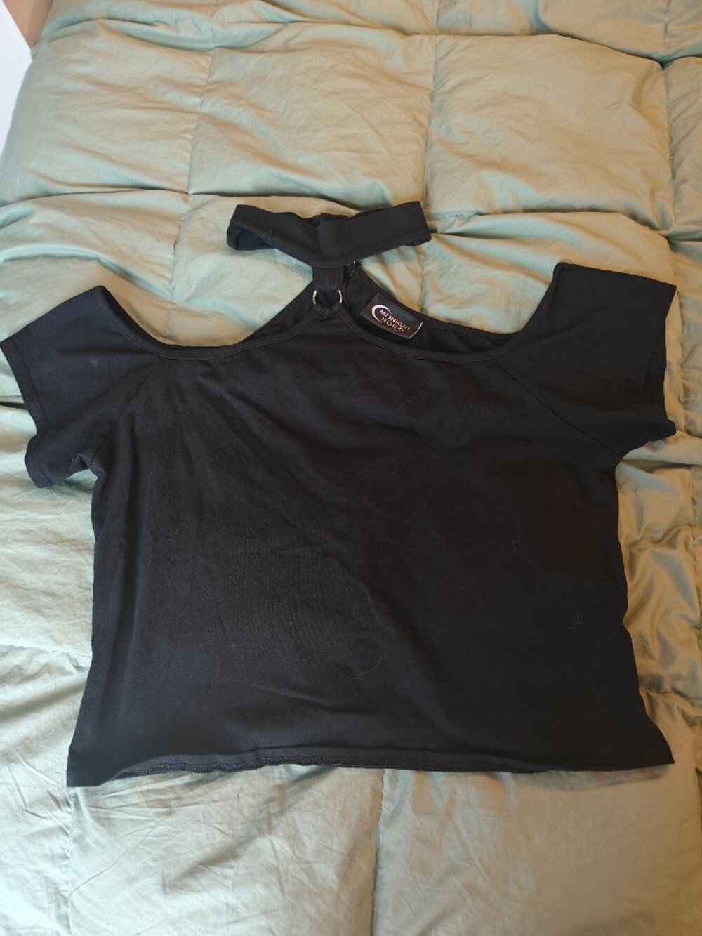 Midnight Hour Cold Shoulder Crop Top w/ Choker 3XL